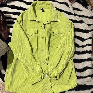 Like green oversized button up
